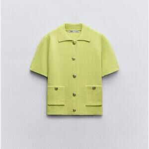 ZARA BLOGGERS’ FAVORITE BASIC SHORT SLEEVE KNIT CARDIGAN Sizes S ,LNEW WITH TAG!